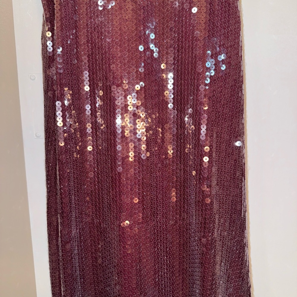 Elegant Sequin Burgundy Skirt